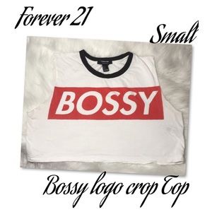 🏷3 for $15🏷 Forever 21 Boss Logo Crop Top Small